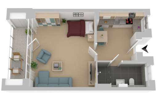 Mitgaustr. 13, 2 R1 - Praktische 1 Zimmer Wohnung mit Balkon in den Lichtwerk-Höfen - Foto 3