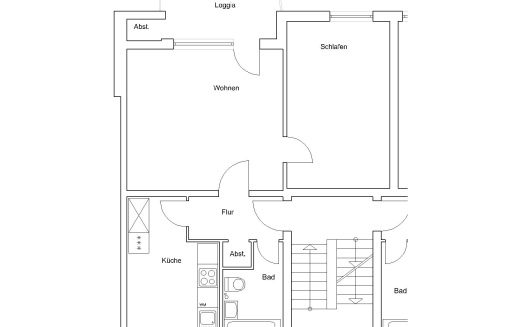 Köslinstr. 4, 2 L - Praktische 2 Zimmer Wohnung mit Tageslichtbad und Loggia - Foto 2