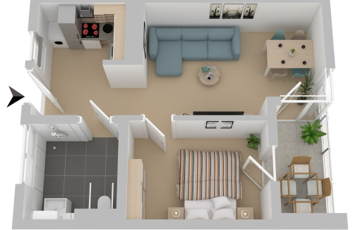 Alsterplatz 1B, 3 L1 - Rollstuhlfreundliche 2-Zimmer-Wohnung mit Loggia und Aufzug! - Photo 2