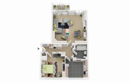 Möhlkamp 20, 1 R - Gut geschnittene 2-Zimmer-Wohnung mit Balkon und viel Stauraum! WBS erforderlich! - Photo 2