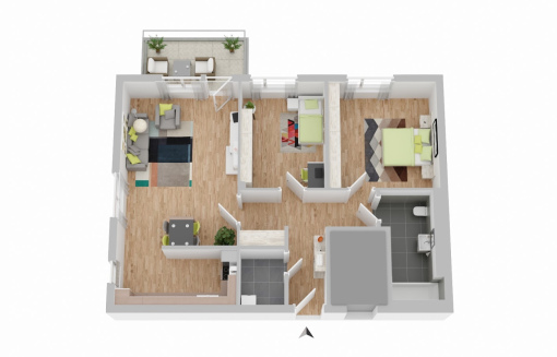 Isselstr. 5, 4 L1 - Moderne 3-Zimmer-Wohnung mit großer Wohnküche, Balkon und Aufzug! - Photo 2