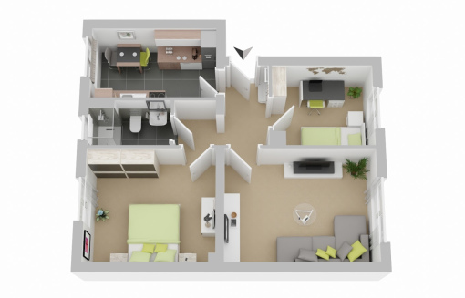 Röntgenstr. 11, 1 L - Praktische 3-Zimmer-Wohnung mit Tageslichtbad und zusätzlichem Stauraum! - Photo 2