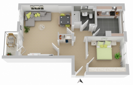 Möhlkamp 8, 2 R - Gut geschnittene 2-Zimmer-Wohnung mit Balkon! WBS erforderlich! - Foto 3